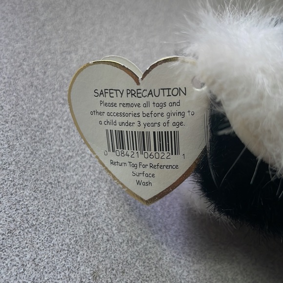 Vintage 1993 Ty Attic Purrcy Black Cat Kitten Plush 8” Jointed Adjustable Arms - Picture 8 of 11